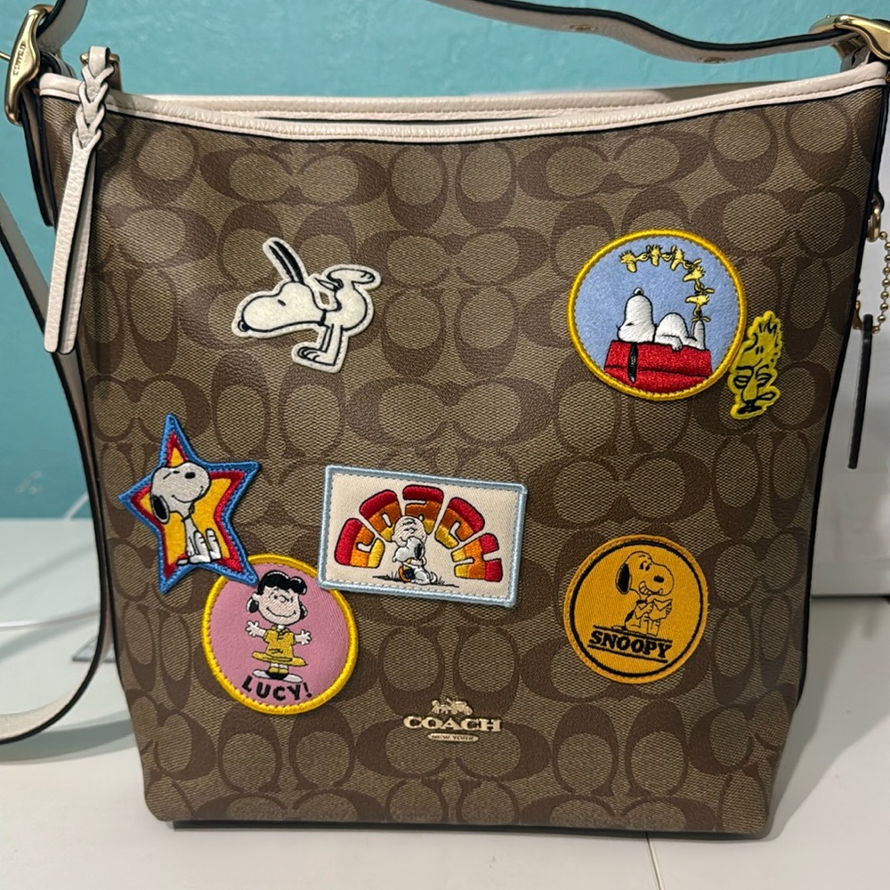 Coach X Peanuts Val Duffle with Varisty Patches New Bag